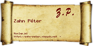Zahn Péter névjegykártya